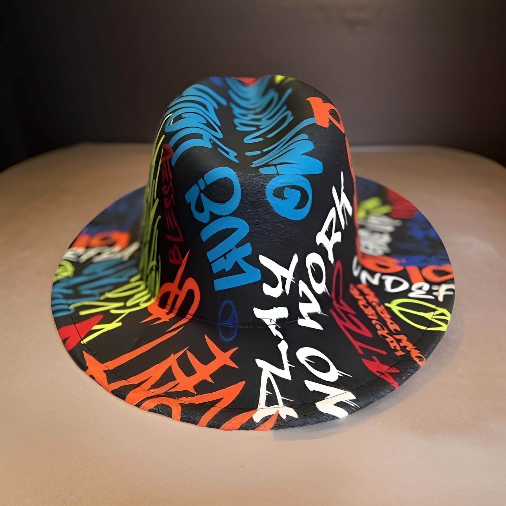 Graffiti Wide Brim Felt Fedora Panama Hat - Premium Other Accessories from MAGOS - Just $24! Shop this and more Other Accessories now 