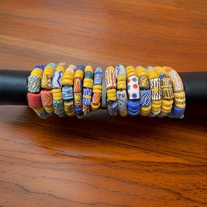 Heavy Handmade African Glass Beaded Bracelet Unisex - MAGOS