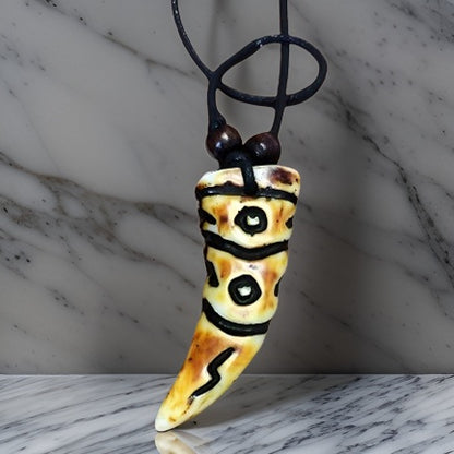 Men's Carving Brown Animal Tooth Pendant Necklace - Premium Jewelry from MAGOS - Just $14.99! Shop this and more Jewelry now 
