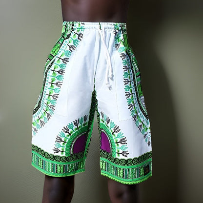 Kids White-Green Dashiki Shorts - Premium African Apparel from MAGOS - Just $8! Shop this and more African Apparel now 