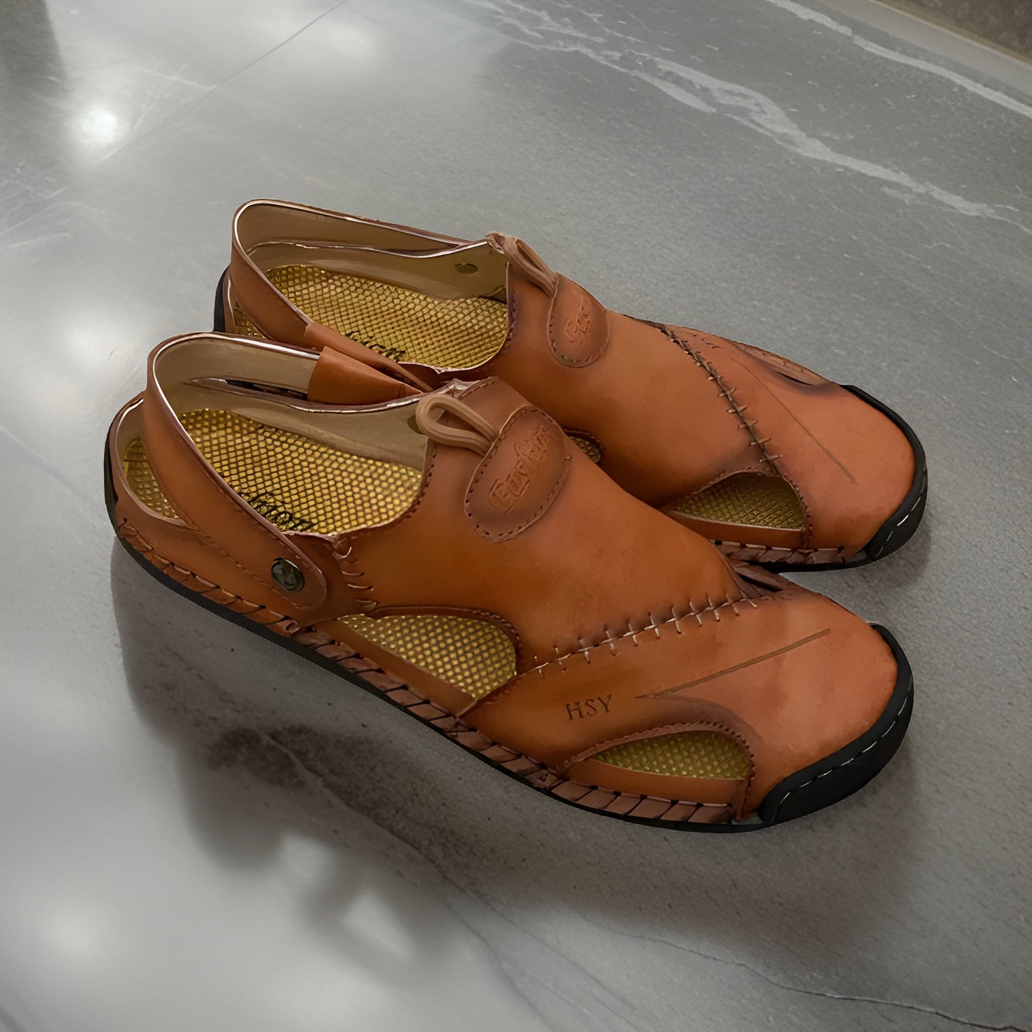 Men's Casual Leather Wear-resistant Non-Slip Sandals - Premium Footwear from MAGOS - Just $29.99! Shop this and more Footwear now 