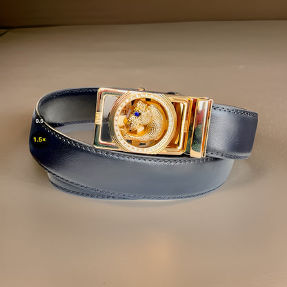 Men's Fashion Diamond Leopard Head Buckle Black Belt - Premium African Accessories from MAGOS - Just $18.99! Shop this and more African Accessories now 
