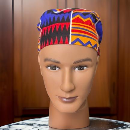 Men's Red Multi Kente Kufi Hat - MAGOS