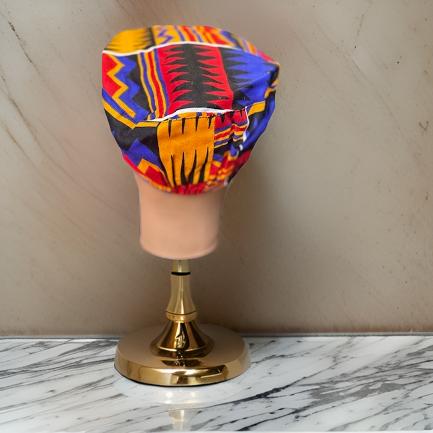 Men's Red Multi Kente Kufi Hat - MAGOS