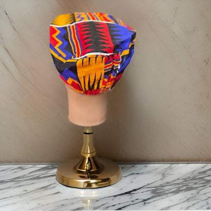 Men's Red Multi Kente Kufi Hat - MAGOS