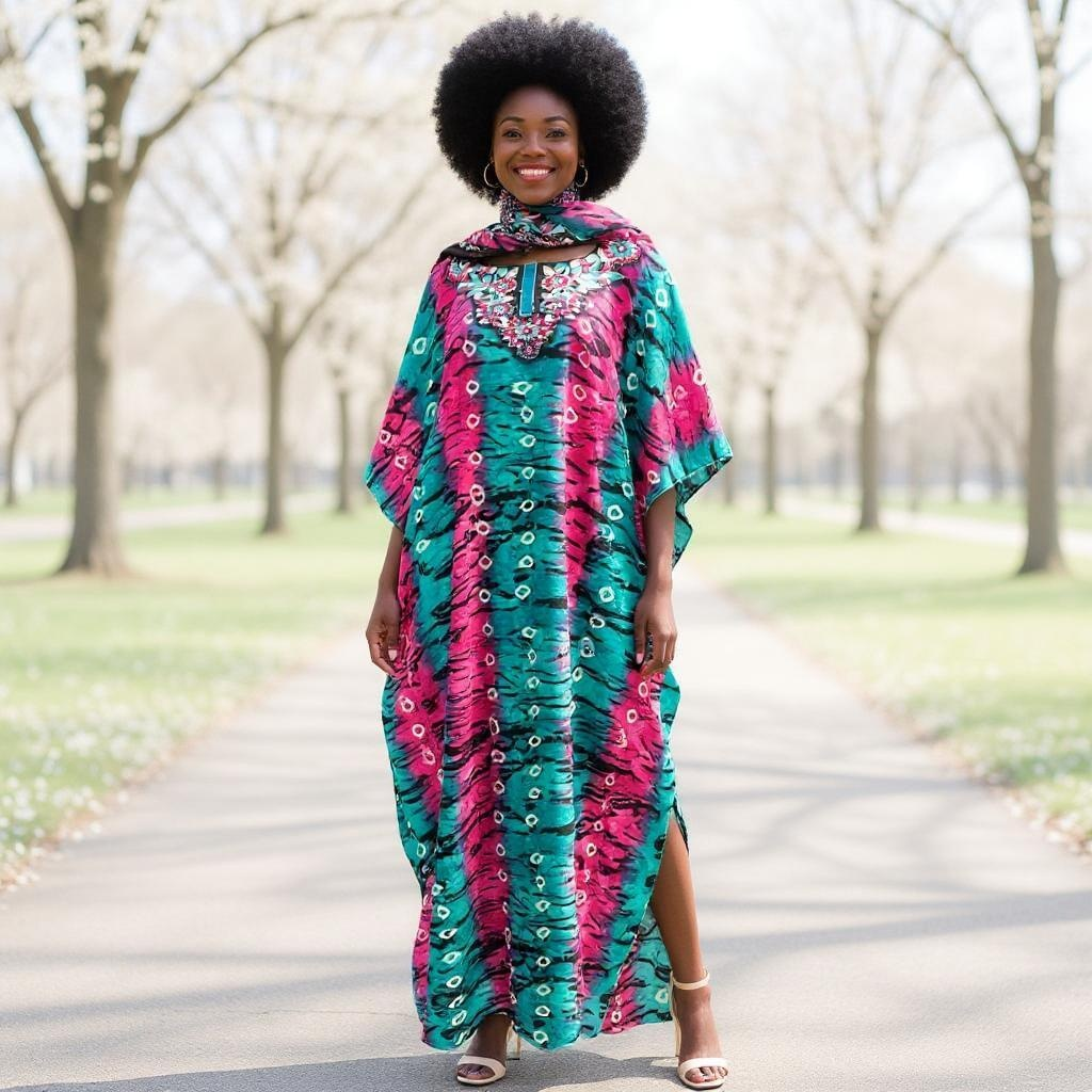 Multicolor African Print Kaftan