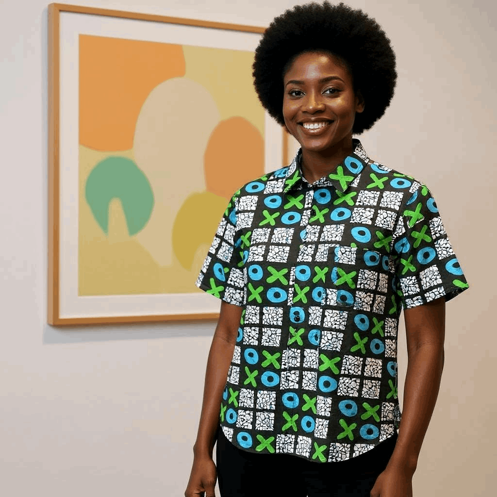 Men's Tic Tac Toe African Print Shirt