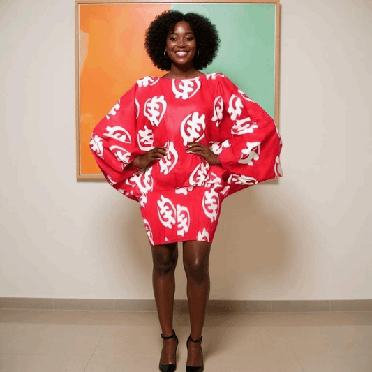 Women's Red Gye Nyame Print All in One Top or Pants