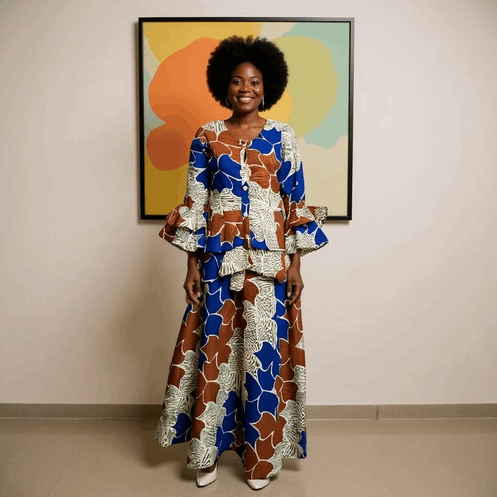 African Style Ankara Multi Print Top & Skirt Set