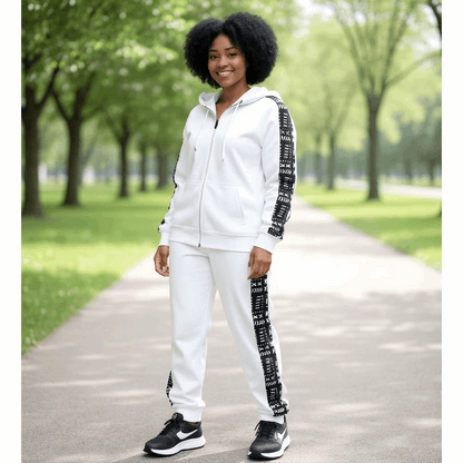 Light Grey African Mud Print Jogger Track Suit (XLarge)