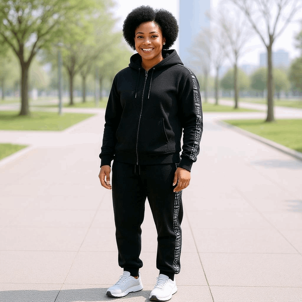 Black African Mud Print Jogger Track Suit (XL)