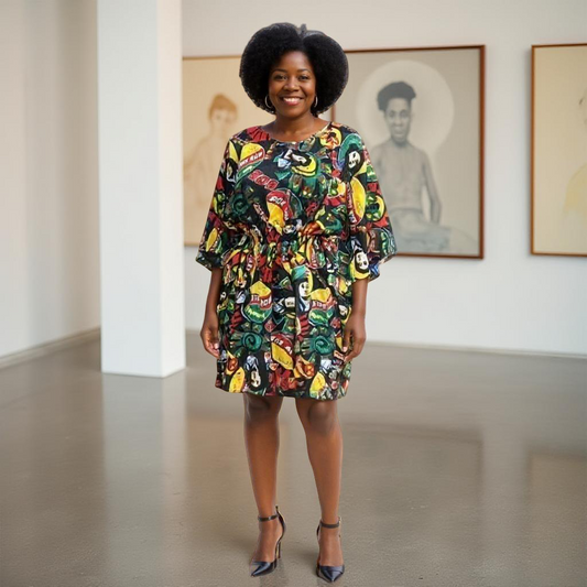 African Rasta Print Kaftan Top/Dress