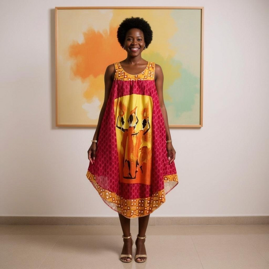 Women African Printed Umbrella Dress