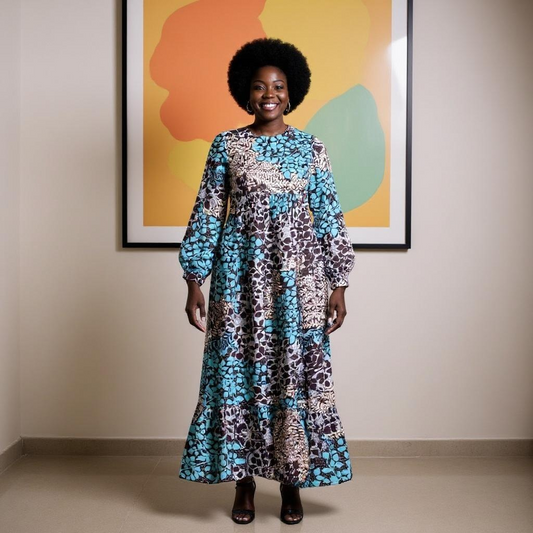 Long Ankara Print Dress