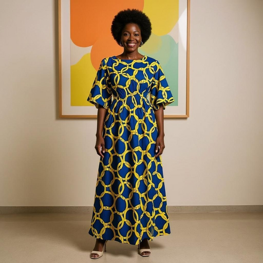 Long Ankara Print Dress