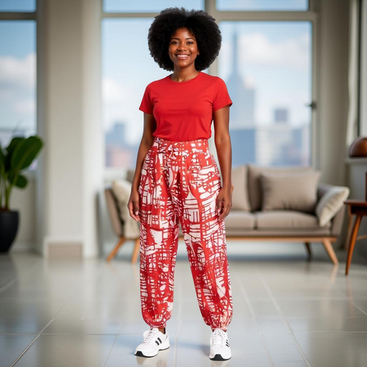 Authentic African Print Drawstring Jogger Pants