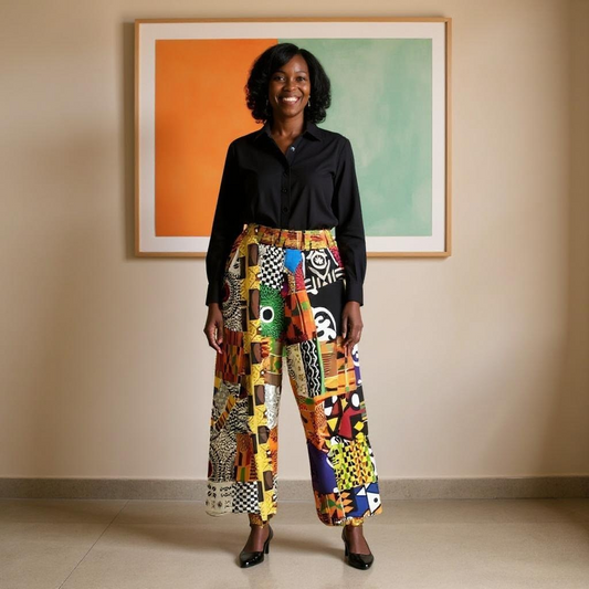 Patch Patchwork African Print Pants
