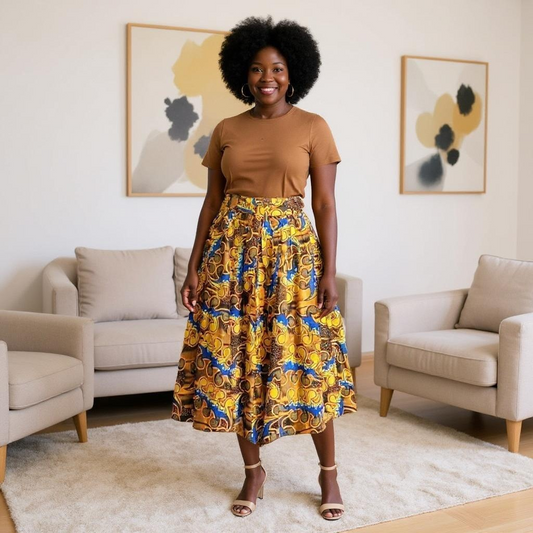 Women's Ankara Multi-Print Short Skirt