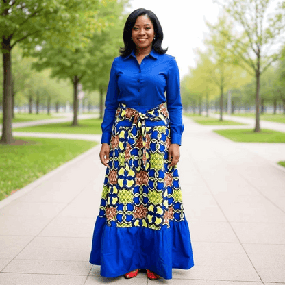 Long African Print Dashiki Skirt