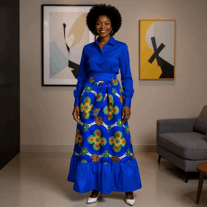 Long African Print Dashiki Skirt