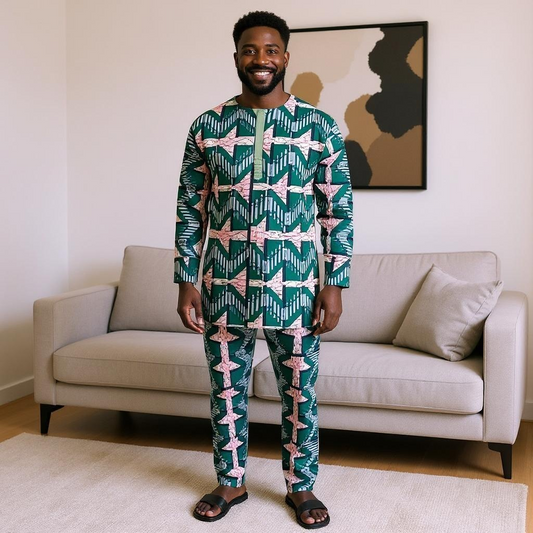 Men Dashiki Pants Set (3XL)