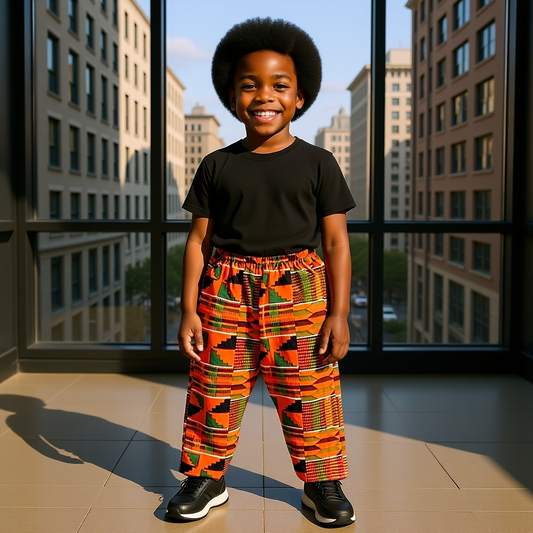 Kids African Kente Print Trousers (3T)