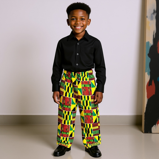 Boys African Print Kente Trousers (6T)
