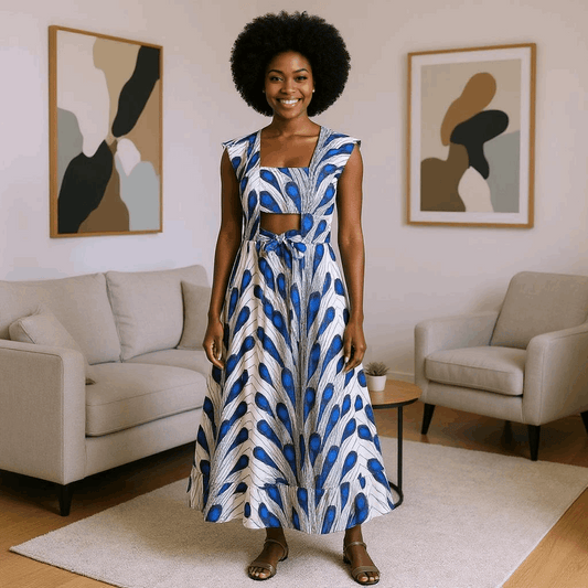 African Print Vest Top w/Tube Top and Skirt Set
