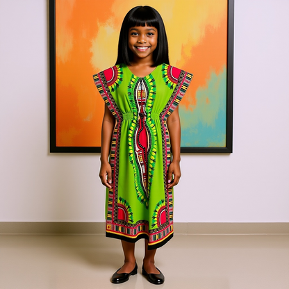 Girl's Dashiki Kaftan Dress