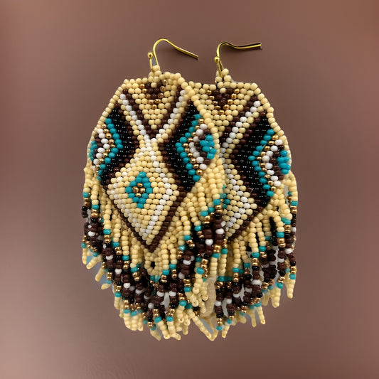 Multicolor Beaded Long Drop Tassel Hook Earrings - Premium Jewelry from MAGOS - Just $12! Shop this and more Jewelry now 