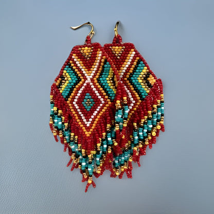 Multicolor Beaded Long Drop Tassel Hook Earrings - Premium Jewelry from MAGOS - Just $12! Shop this and more Jewelry now 