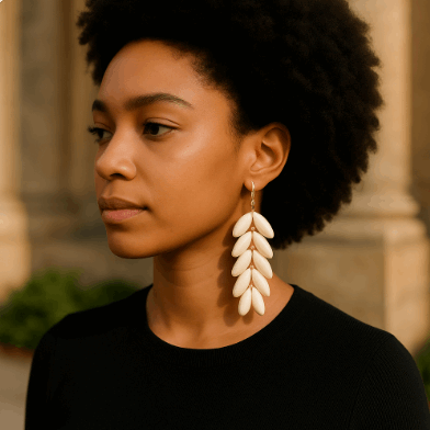 Cowrie Shell Drop Earrings