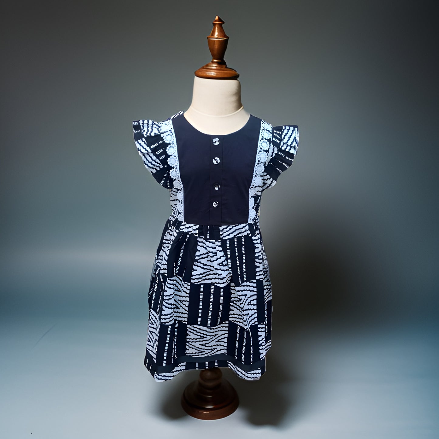 Girls Black/White African Print Dress (2T) - Premium African Apparel from MAGOS - Just $25! Shop this and more African Apparel now 