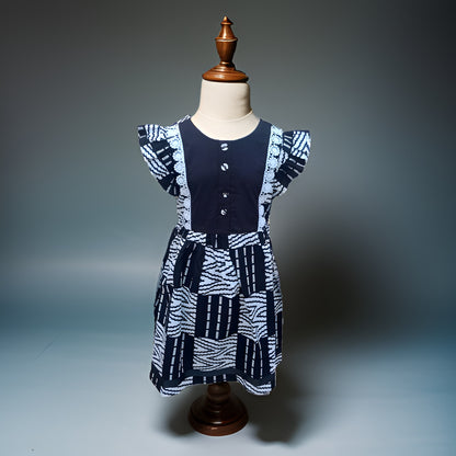 Girls Black/White African Print Dress (2T) - Premium African Apparel from MAGOS - Just $25! Shop this and more African Apparel now 