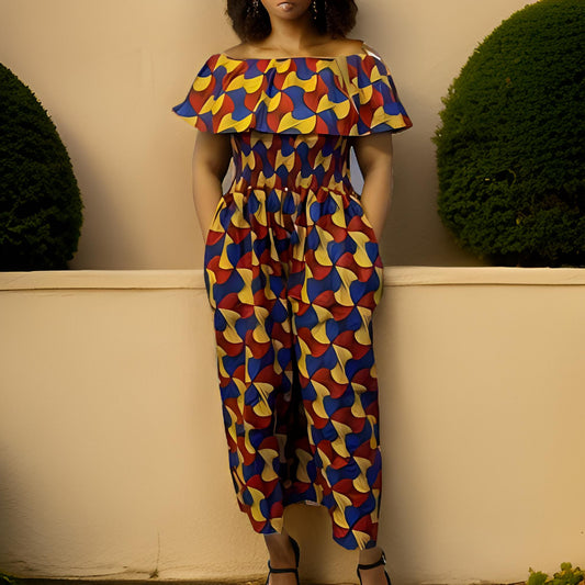 African Tribal Print Jumpsuit - Premium African Apparel from MAGOS - Just $36! Shop this and more African Apparel now 