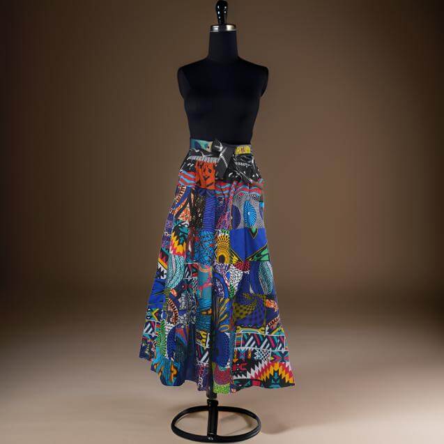 African Patch Print Maxi Skirt - Premium African Apparel from MAGOS - Just $50! Shop this and more African Apparel now 