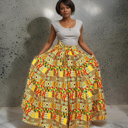 Authentic African Wax Print Skirt