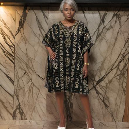 African Print Caftan Dress