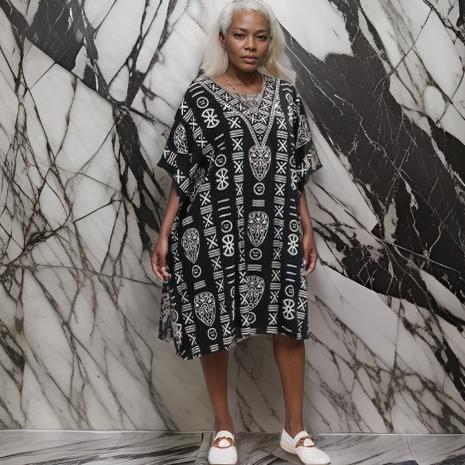 African Print Caftan Dress
