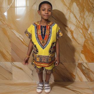 Children's African Dashiki Short Set
