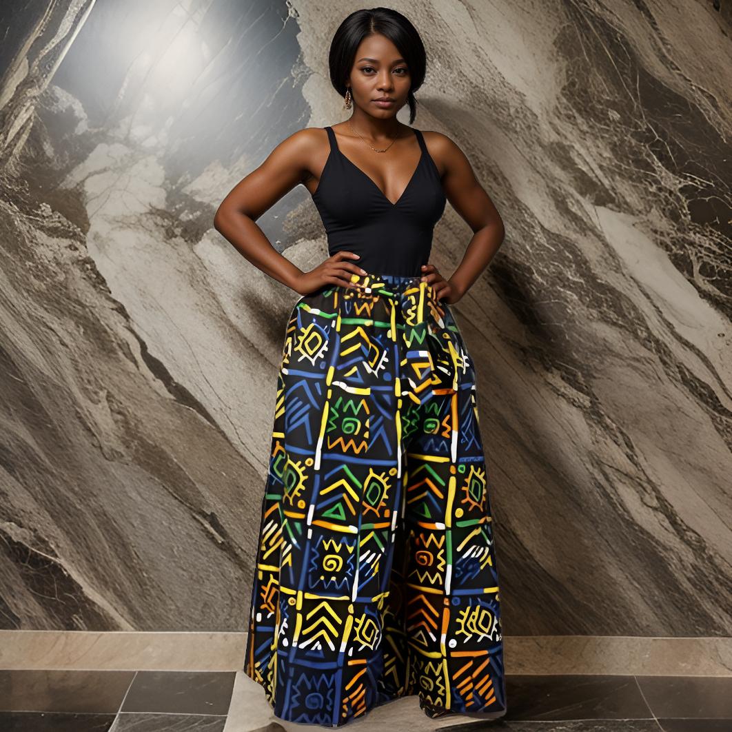 Women's Multicolor Print Palazzo Pants