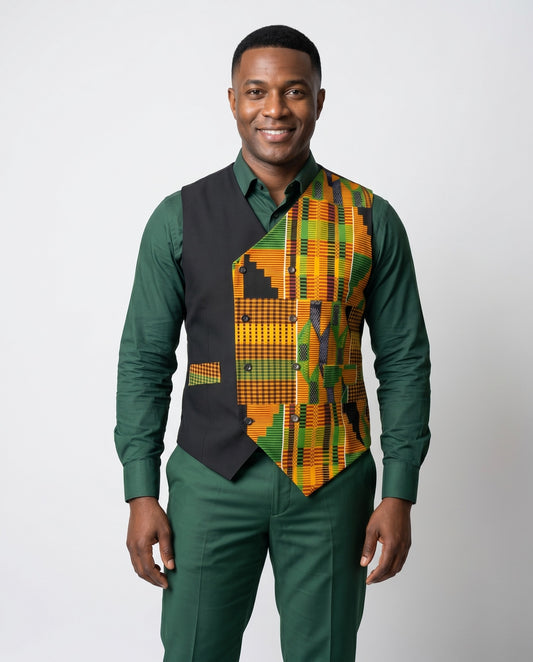 Men's African Kente Print Vest