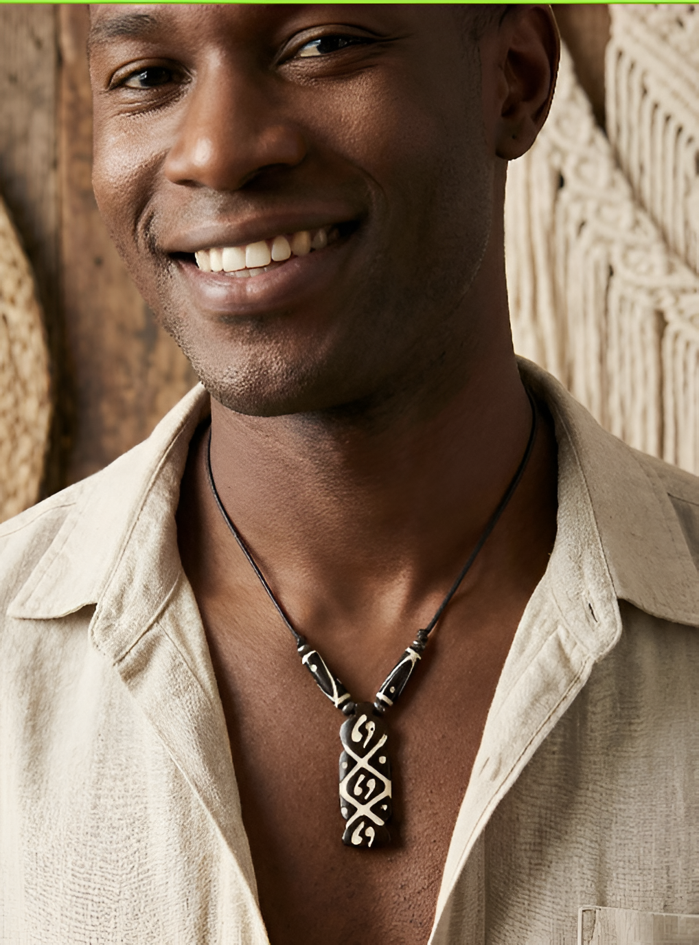 Unisex Tribal Pattern Pendant Necklace