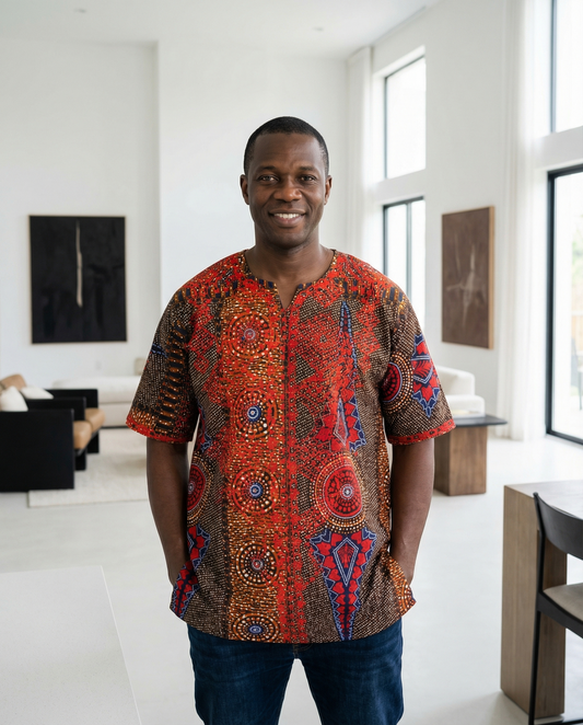 Crimson Heritage Mosaic Men’s Dashiki