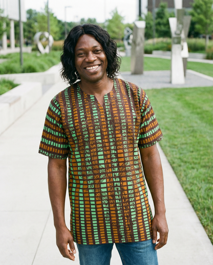 Emerald Stripe Heritage Men’s Dashiki