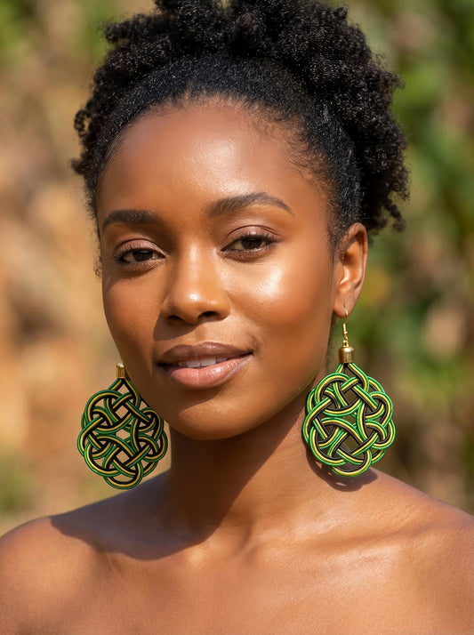 Emerald Royal Knot Statement Earrings