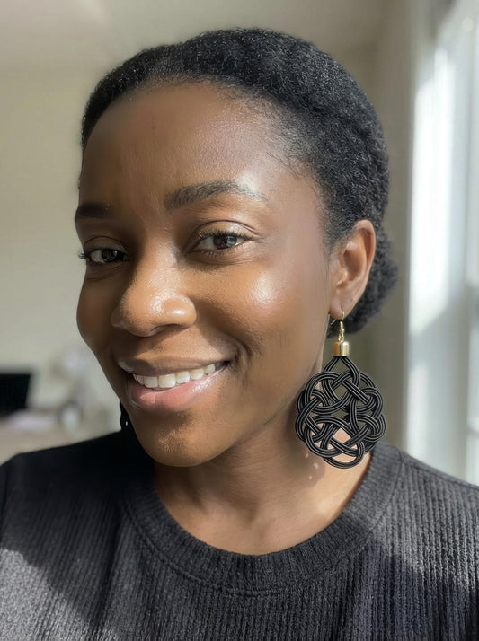 Midnight Knot Statement Earrings