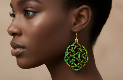 Emerald Royal Knot Statement Earrings