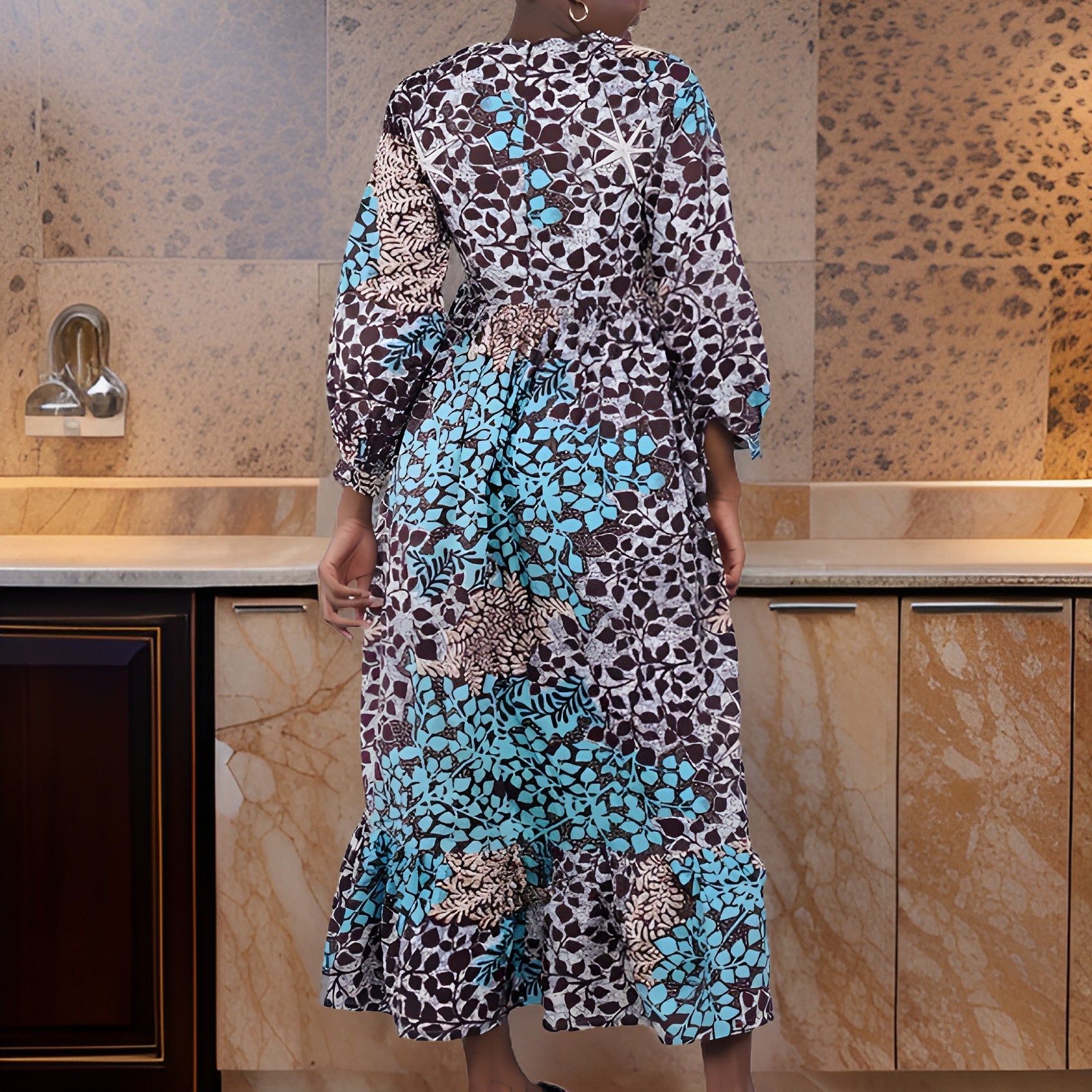 Long Ankara Print Dress - Premium African Apparel from MAGOS - Just $45! Shop this and more African Apparel now 