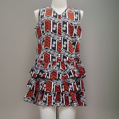 African Print Tiered Sleeveless Dress - Premium African Apparel from MAGOS - Just $50! Shop this and more African Apparel now 